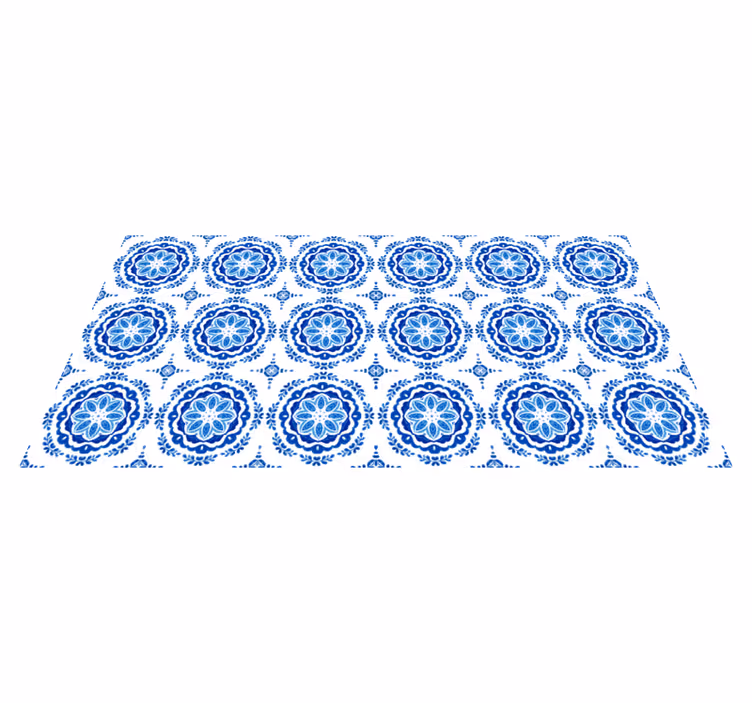 Covor de vinil pentru bucătărie motive de flori azurii - TenStickers