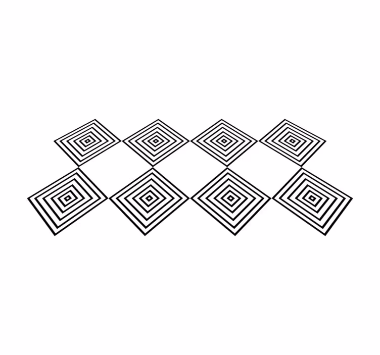 Covor de vinil geometric pătrate concentrice - TenStickers
