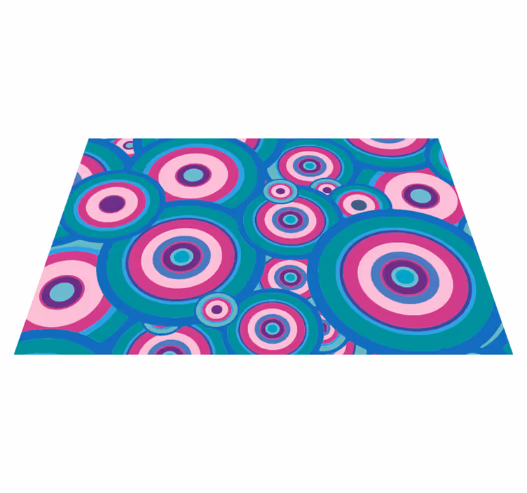 Covor de vinil geometric motive circulare colorate - TenStickers