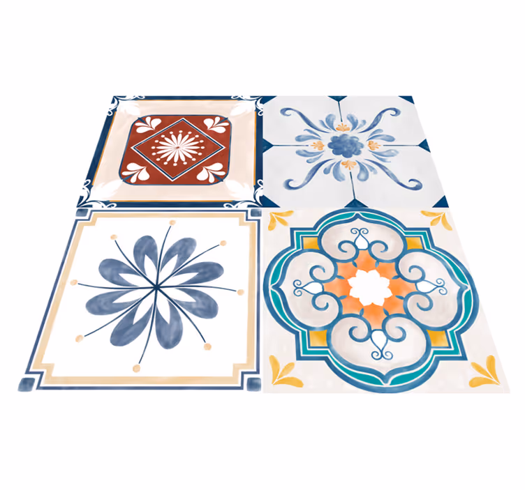 Covor vintage cu patru gresie - TenStickers