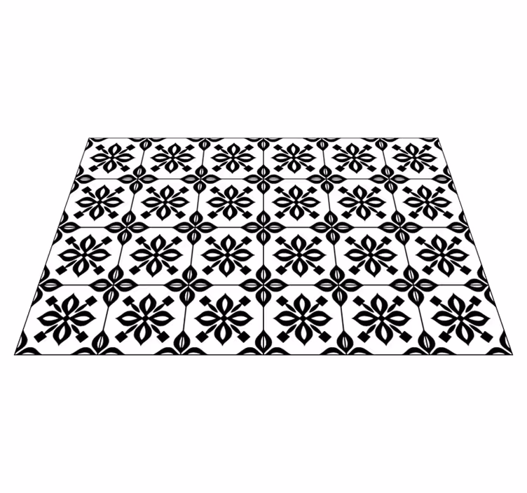 Covor de tigla mandala alb-negru - TenStickers