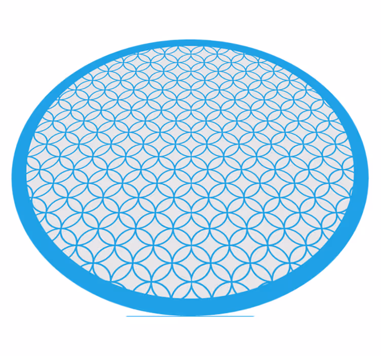 Covor de vinil geometric model circular albastru elegant - TenStickers