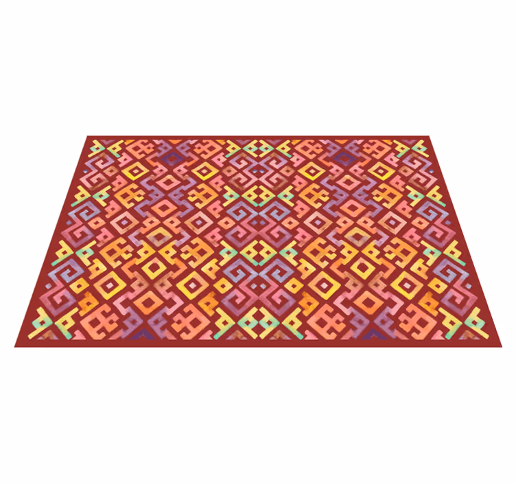 Covor vinil efect de țiglă motiv geometric colorat - TenStickers