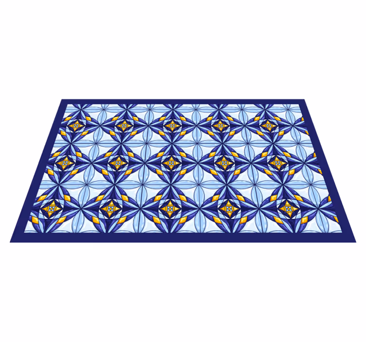 Covor portughez mandala albastru și galben - TenStickers