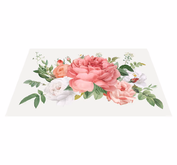 Covor floral din vinil cu flori și trandafiri - TenStickers