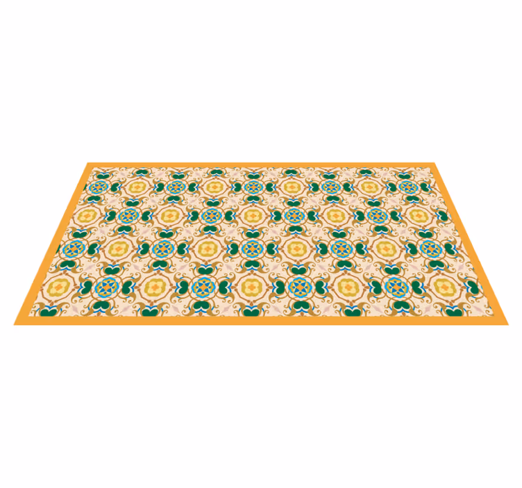 Covor de vinil pentru baie ornamente florale bej - TenStickers
