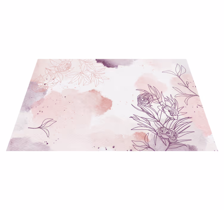 Covor vinil flori și plante accente delicate de flori - TenStickers