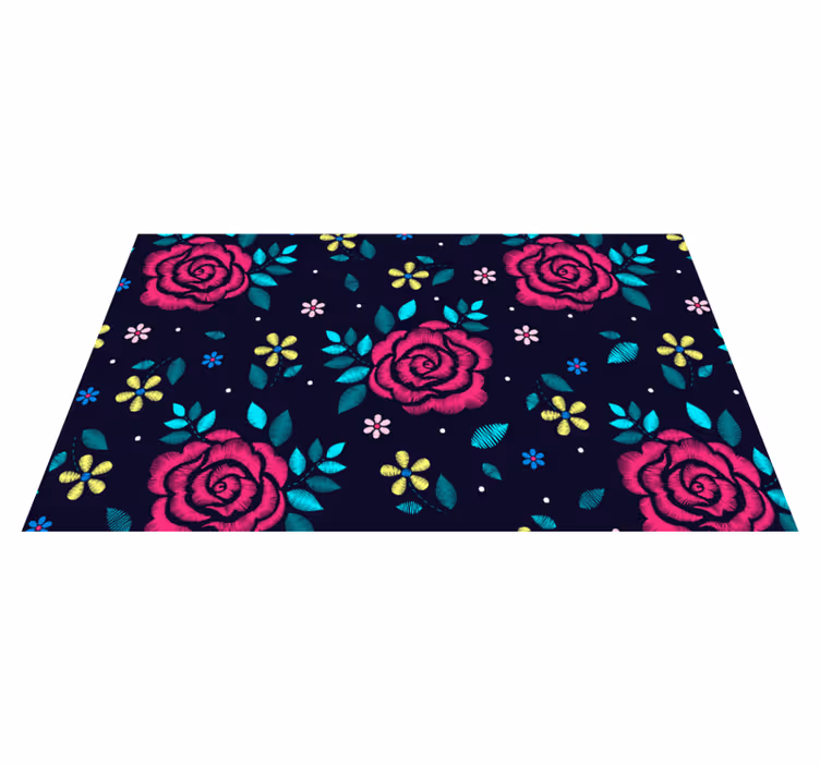 Covor vinil flori și plante motiv floral vibrant - TenStickers