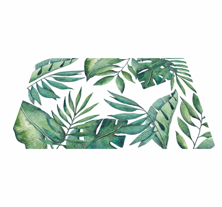 Covor vinil cu aspect de natura motiv de frunze luxuriante - TenStickers