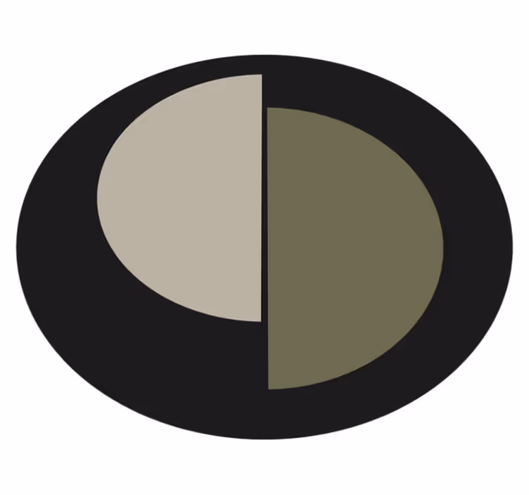 Covor vinil minimalist oval în două tonuri - TenStickers