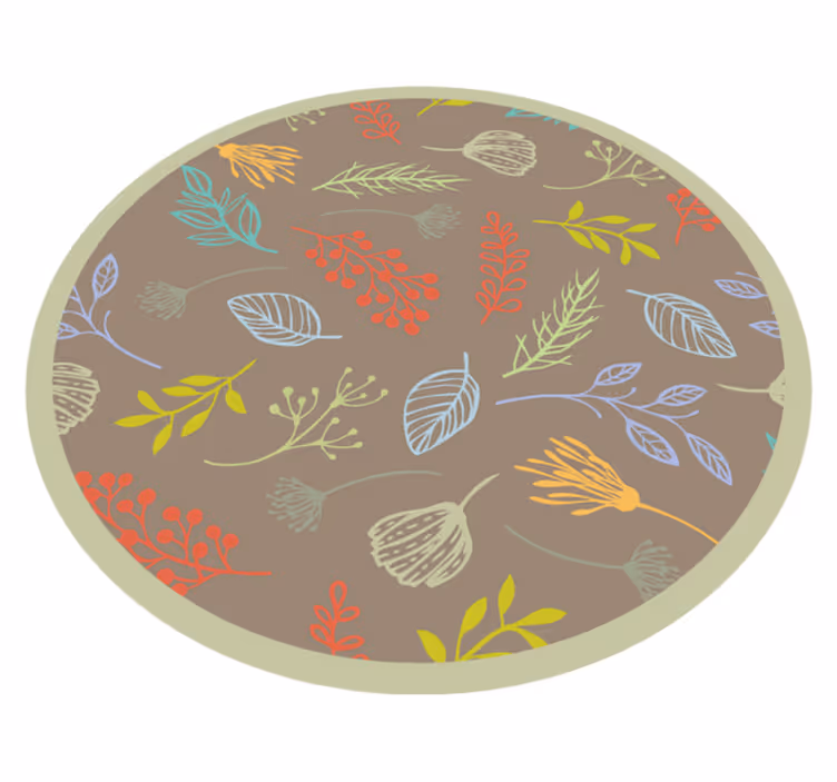 Covor vinil flori și plante imprimeu botanic cu frunze - TenStickers
