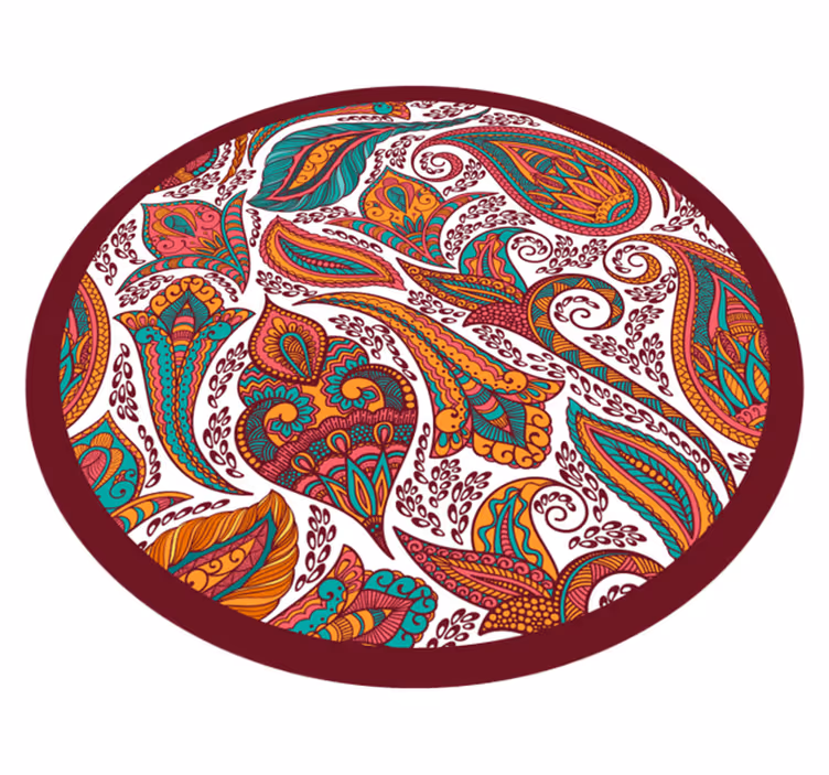Covor vinil mandala modele colorate învârtite - TenStickers