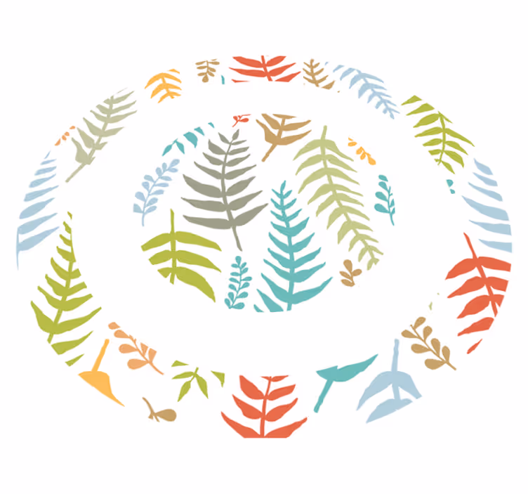 Covor vinil cu aspect de natura design cu frunziș alb - TenStickers