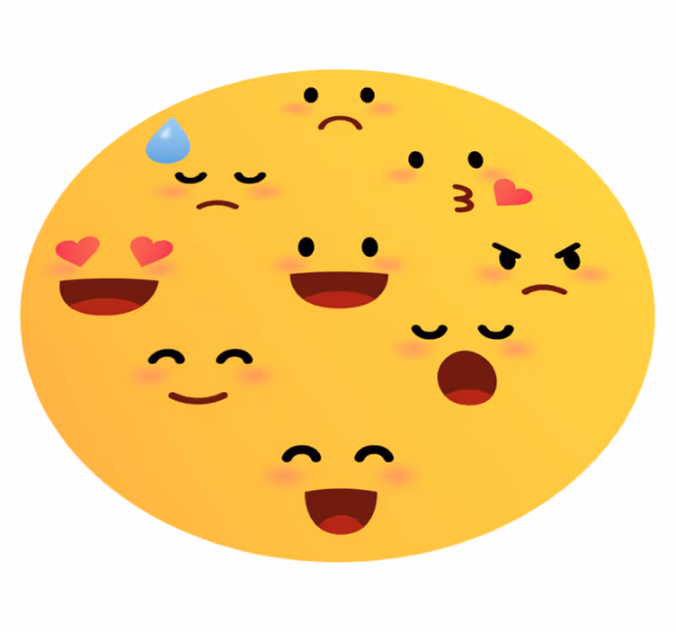 Covor de podea din vinil pentru copii emoji - TenStickers