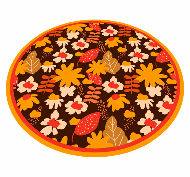 Covor vinil flori și plante motiv floral vesel - TenStickers