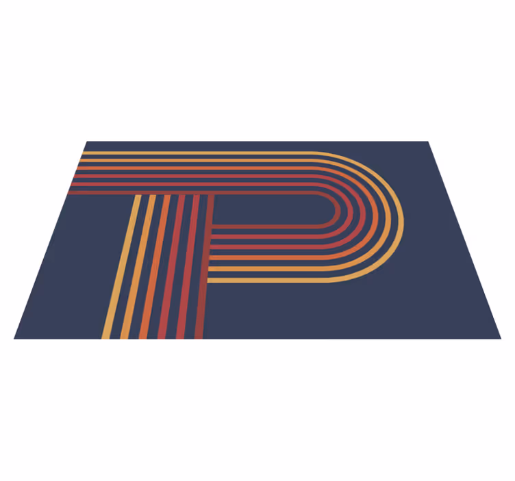 Covor de vinil geometric suprapunere de linii colorate - TenStickers