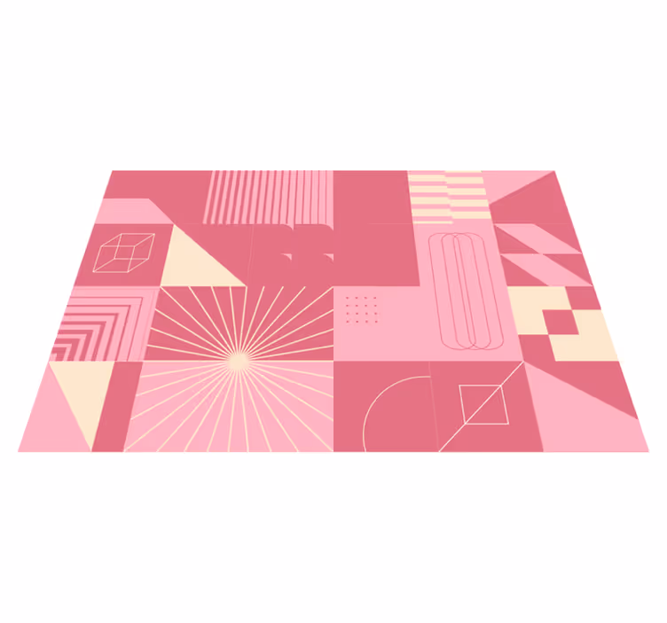 Covor vinil modern modele geometrice roz - TenStickers