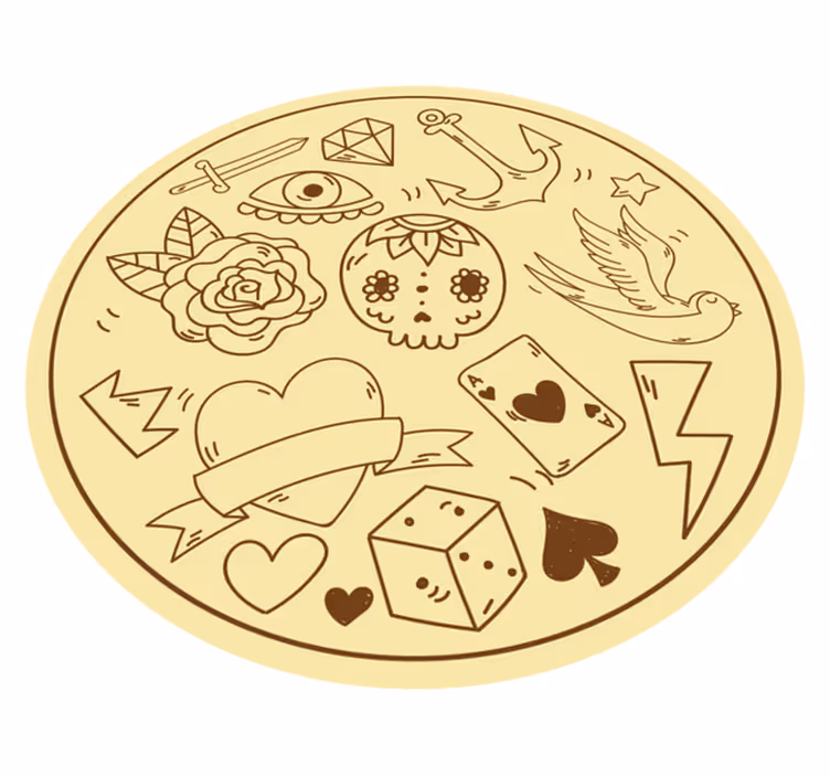 Covor de vinil Adolescenți simboluri de tatuaje - TenStickers