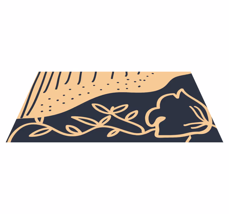 Covor vinil cu aspect de natura motiv cu frunze bej - TenStickers