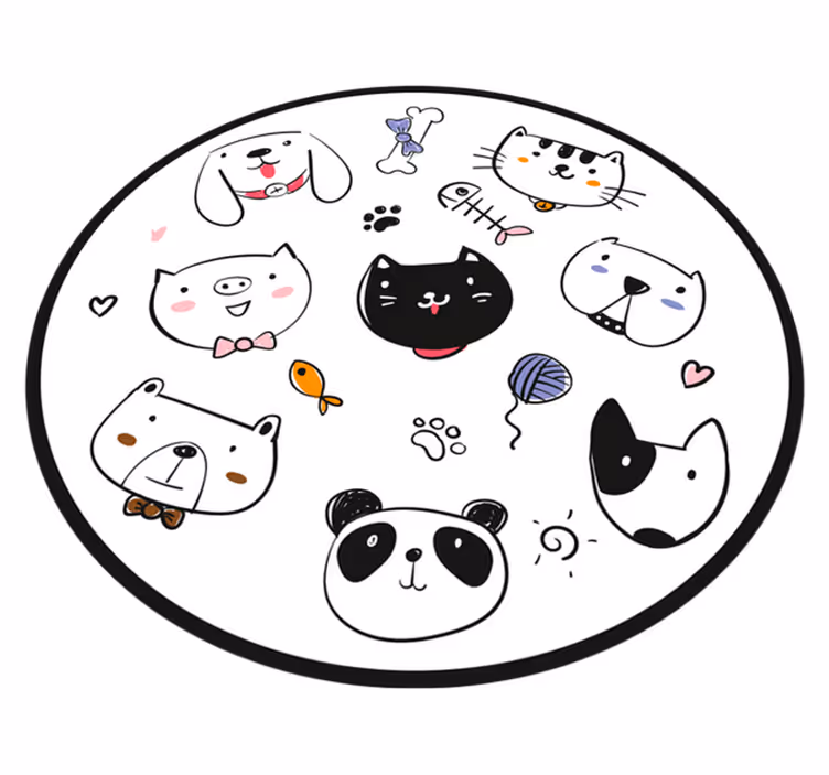 Covor de vinil pepiniere expresii adorabile ale creaturilor - TenStickers
