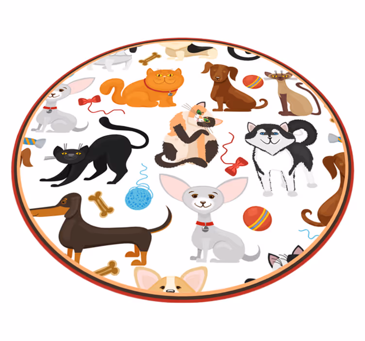 Covor de vinil pentru copii animale de companie jucăușe - TenStickers