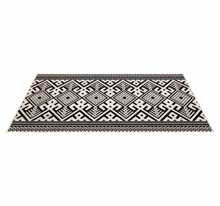Covor etnic damalia alb-negru - TenStickers