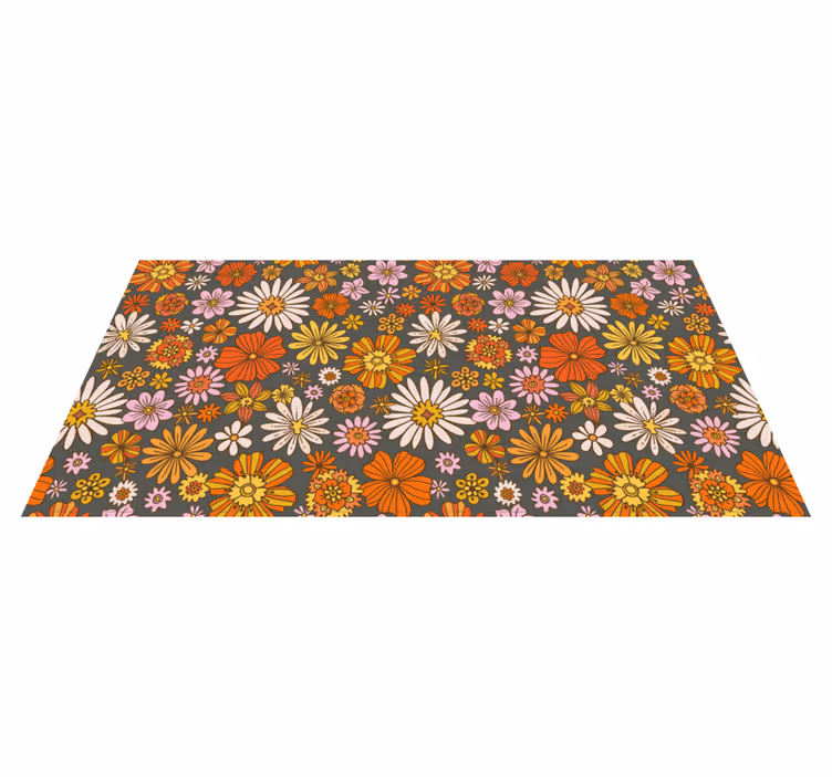 Covor floral din vinil cu flori din anii 70 - TenStickers