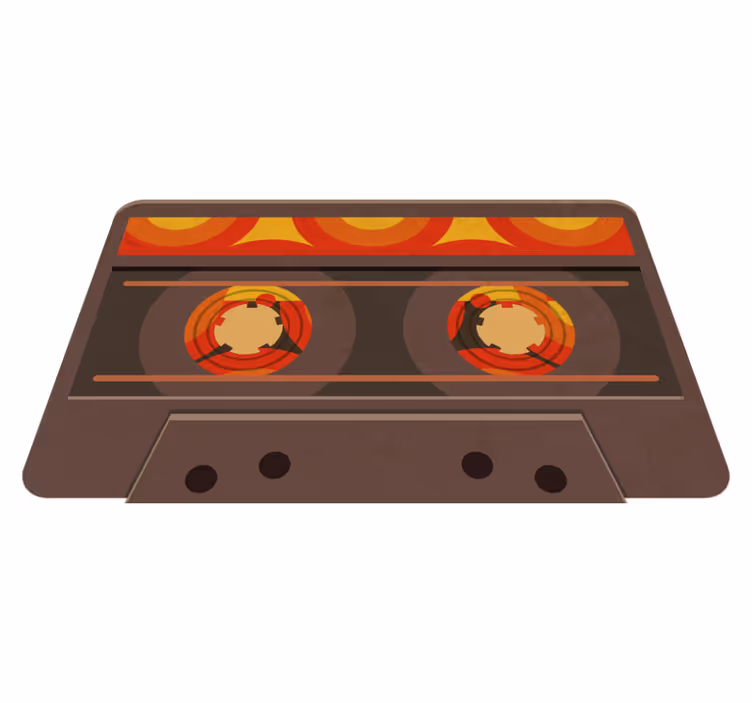 Covor vinil modern ilustrație retro casetă - TenStickers