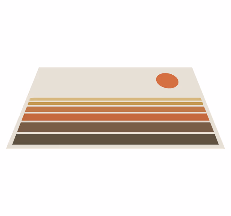 Covor vinil dormitor model cu dungi la apus de soare - TenStickers