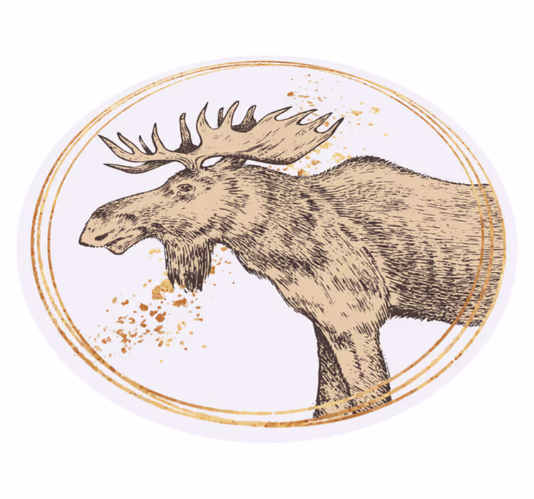 Covor vinil animal ilustrație maiestuoasă a elanului - TenStickers