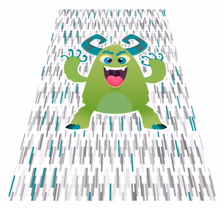 Covor de vinil pentru copii personaj monstru verde - TenStickers