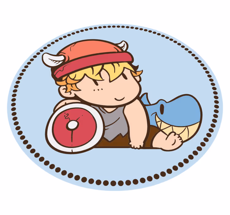 Covor de vinil pentru copii copil războinic viking - TenStickers