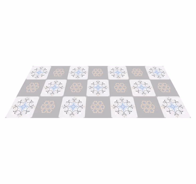 Covor gri cu flori delicate - TenStickers