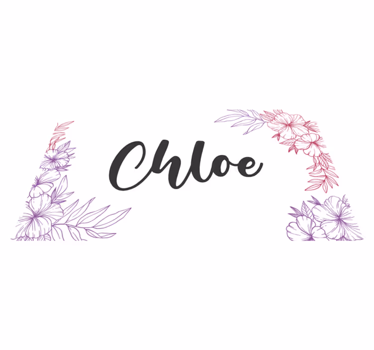 Covor de vinil Adolescenți nume personalizat floral - TenStickers