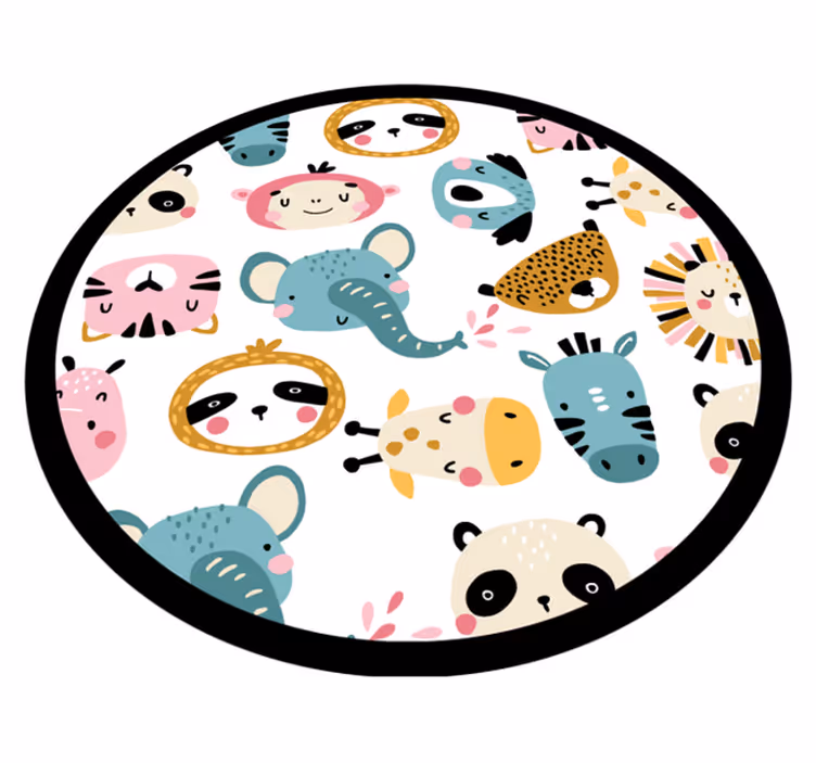 Covor de vinil pentru copii animale de safari colorate - TenStickers