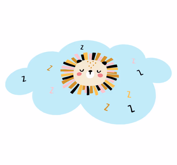 Covor de vinil pentru copii nor de leu somnoros - TenStickers