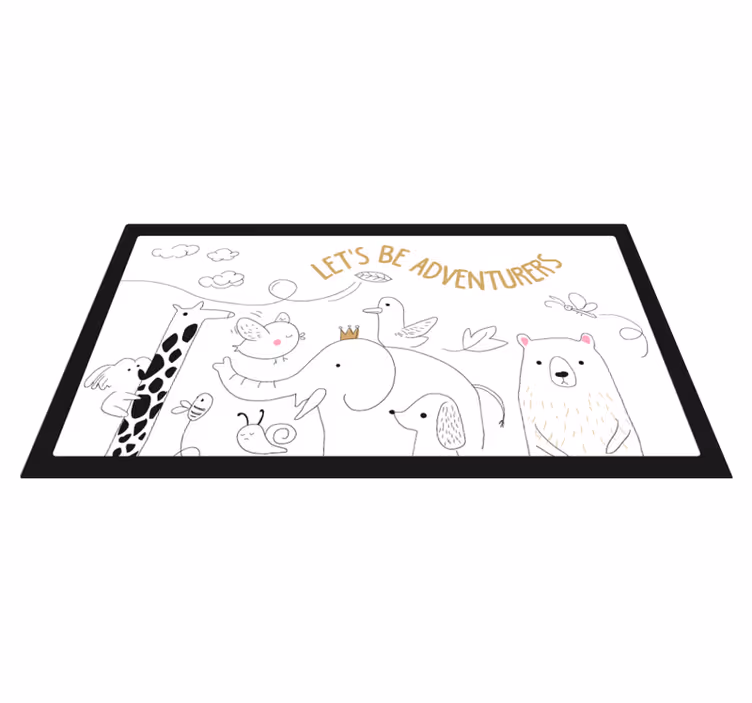 Covor de vinil pepiniere scenă de aventură cu animale - TenStickers