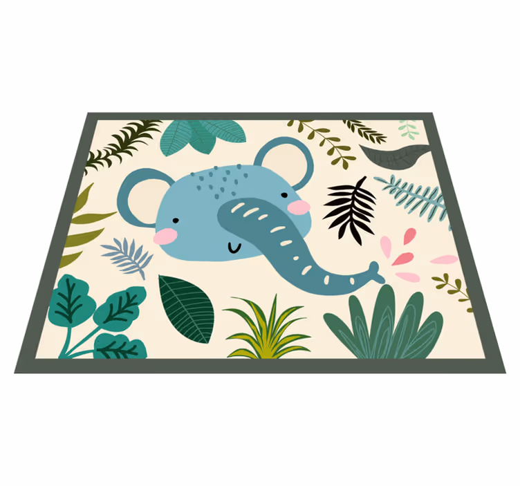 Covor de vinil pepiniere ilustrație de elefant - TenStickers