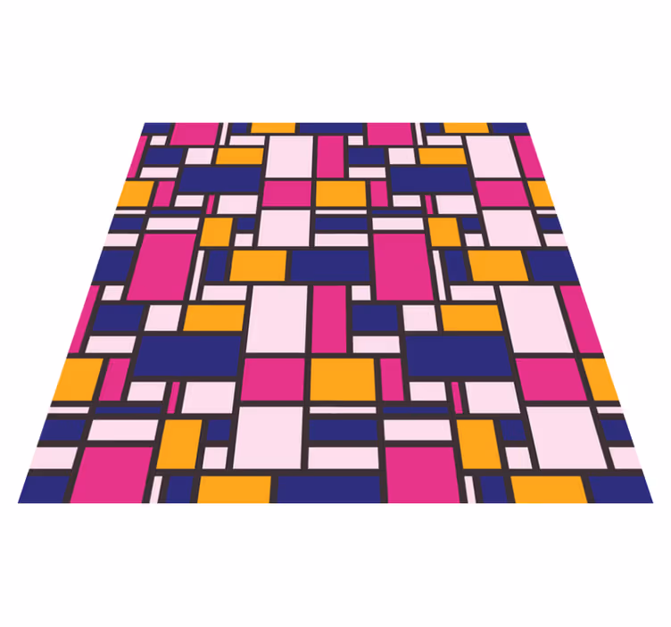 Covor de vinil geometric blocuri colorate - TenStickers