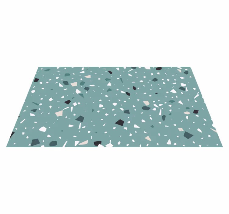 Covor de vinil efect de piatră stil terrazzo verde - TenStickers