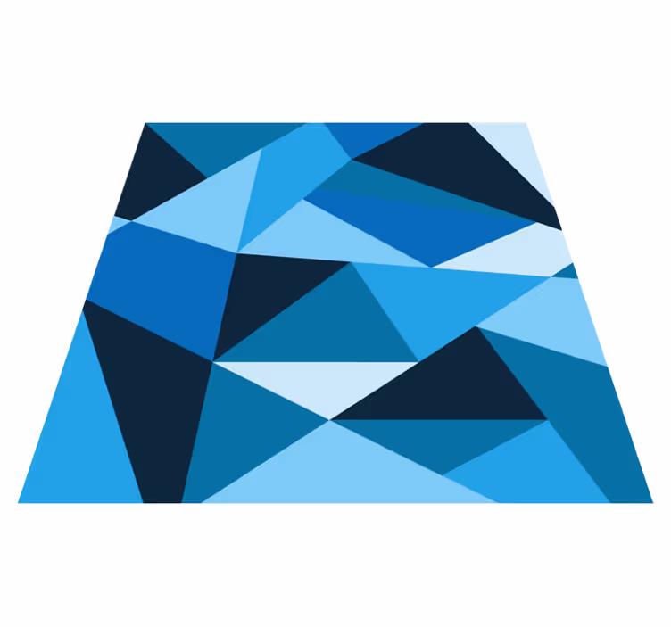 Covor de vinil geometric modele triunghiulare albastre - TenStickers