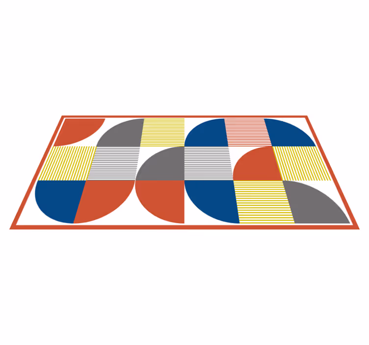 Covor de vinil geometric figuri abstracte vibrante - TenStickers