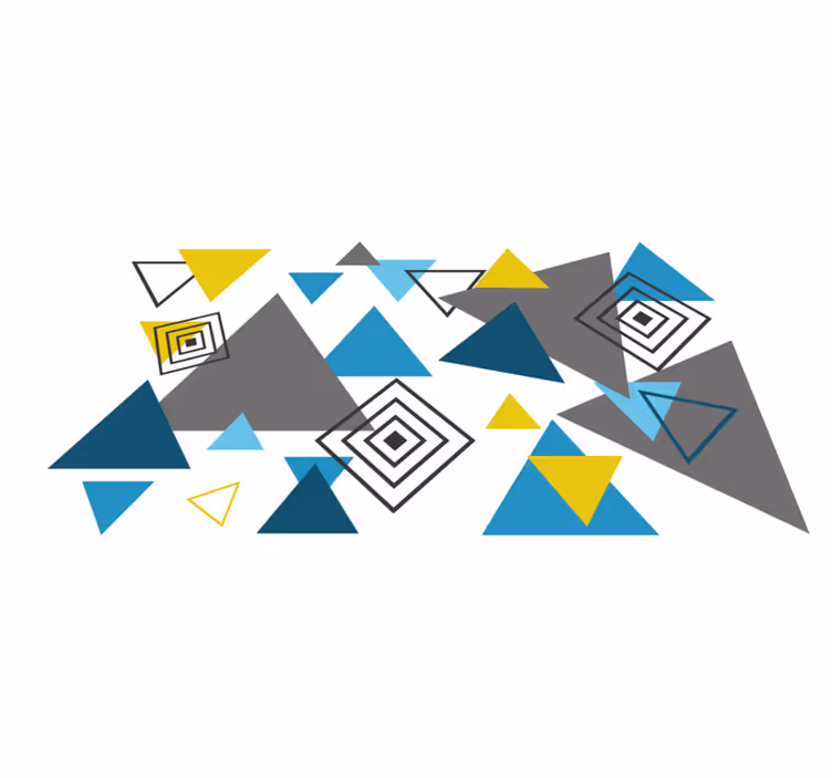 Covor de vinil geometric model abstract de triunghiuri - TenStickers