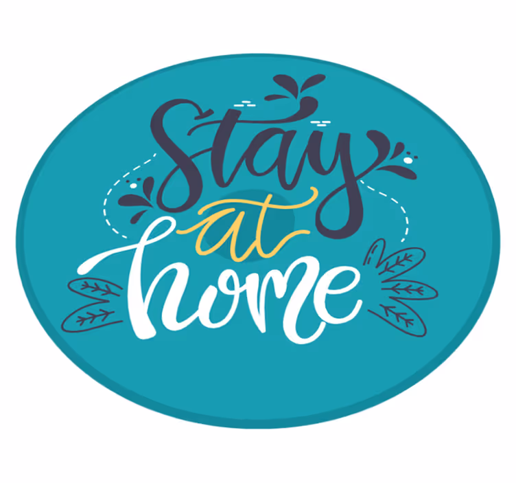 Rămâneți acasă covor personalizat din vinil - TenStickers