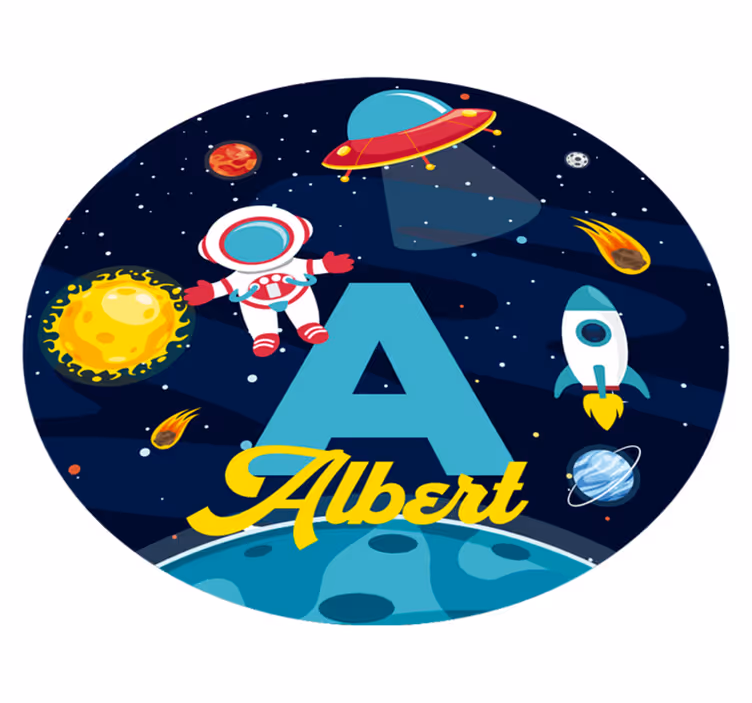 Alții covor de vinil nume personalizat în spațiu - TenStickers