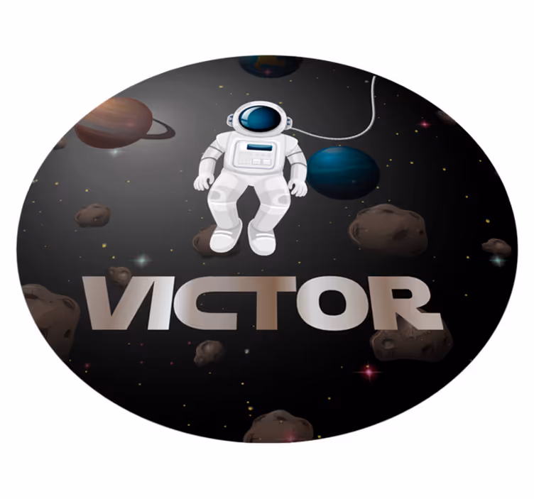 Alții covor de vinil astronaut univers cu nume - TenStickers