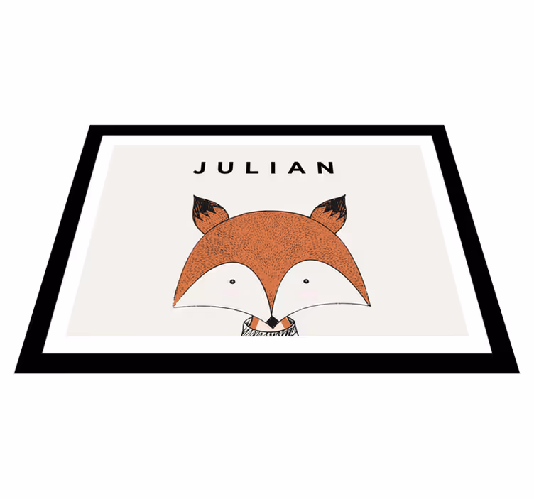 Covor de vinil cu nome personalizat cu vulpe - TenStickers