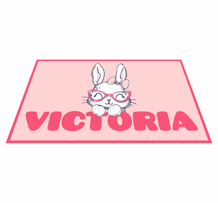 Alții covor de vinil iepuraș cu ochelari și nume - TenStickers