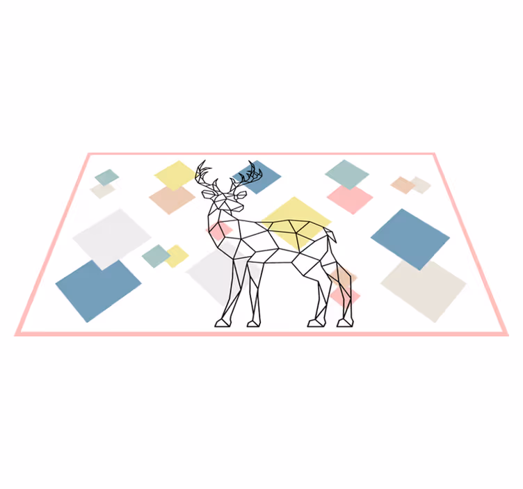 Covor vinil animal cerb poligonal - TenStickers