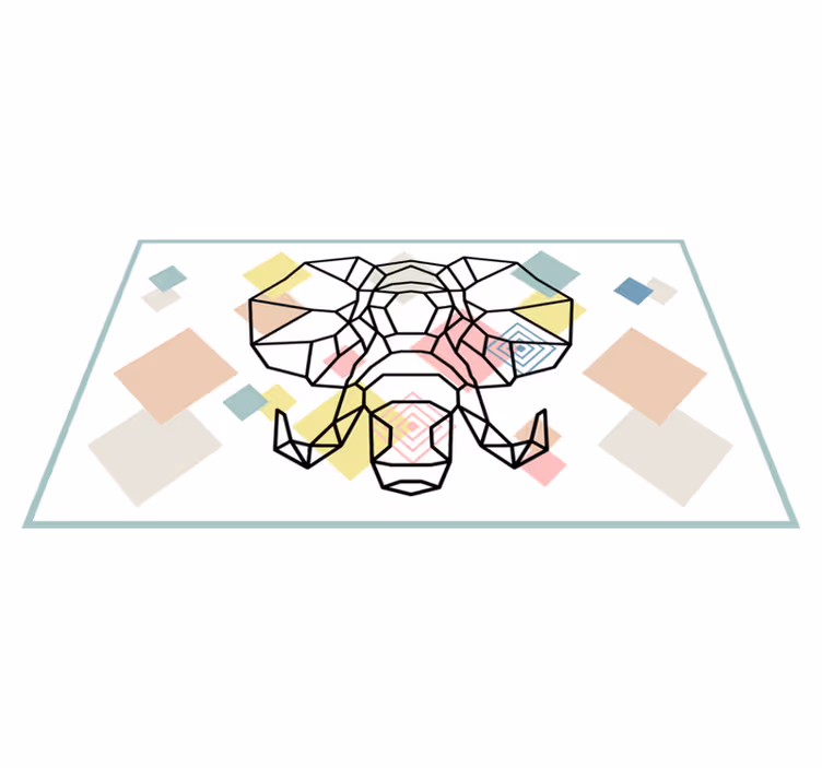 Covor vinil modern cap de elefant origami - TenStickers